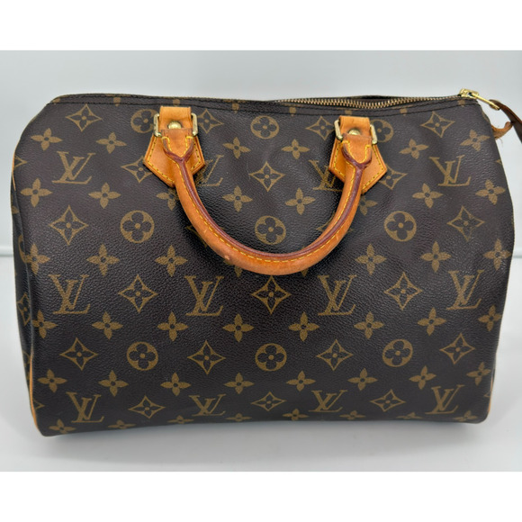Louis Vuitton Monogram Speedy 30 Boston Bag Hand Brown M41526 Made in USA 2006 - Picture 6 of 16